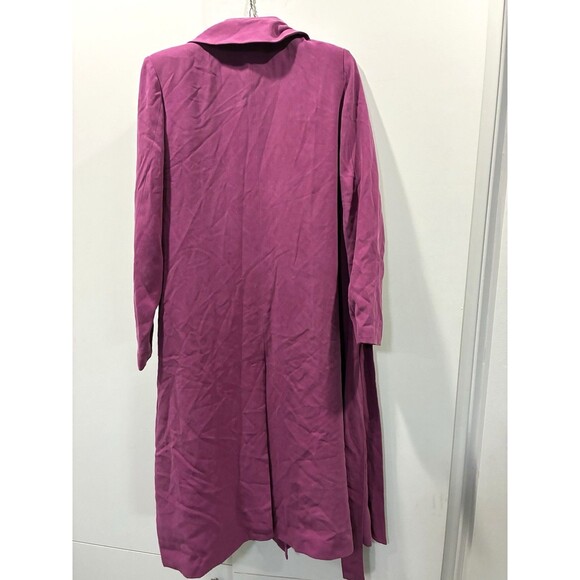 Spiegel 100% Silk Twill Magenta Trench Coat NWT Signature Luxury Collection - Picture 4 of 10